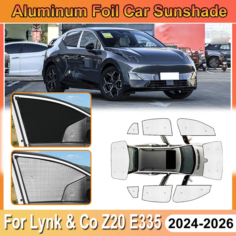 

For Lynk & Co Z20 02 Lynk Co Z20 Accessories E335 2024 2025 2026 Car Aluminum Foil Windshield Sun Shade Cover Auto UV Protector