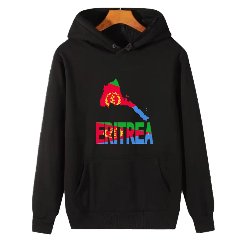 Eritrea map Eritrean flag Africa Retro graphic Hooded sweatshirts thick sweater hoodie cotton fleece hoodie Men's sportswear