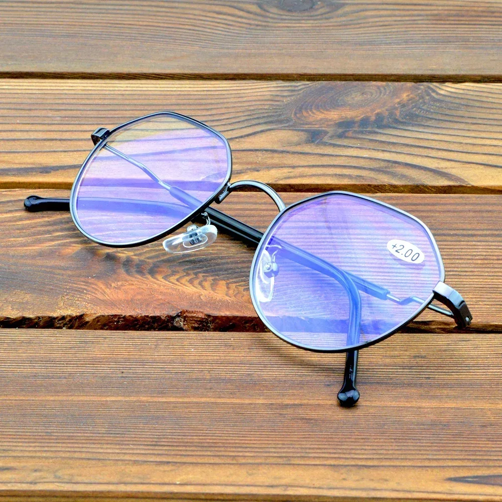 Retro Style Vintage Round Reading Glasses Women Anti Blue Light Protection Thin Metal Frame Reading Glasses Men +0.75 to +4