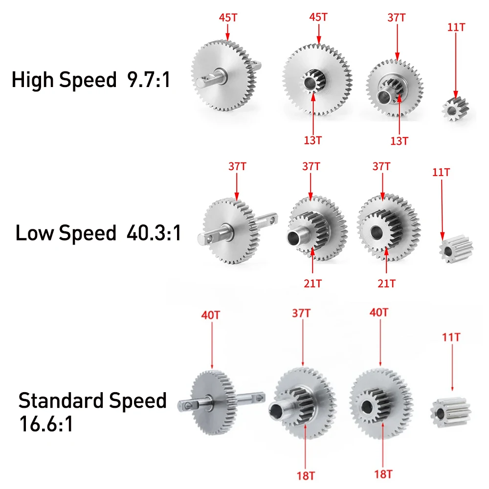 Stal nadbiegowa ze stalą nadbiegową skrzynia biegów zębate zestaw 16.6:1/9.7:1/40.3:1 dla 1/18 TRX4M RC Micro Crawler części samochodowych