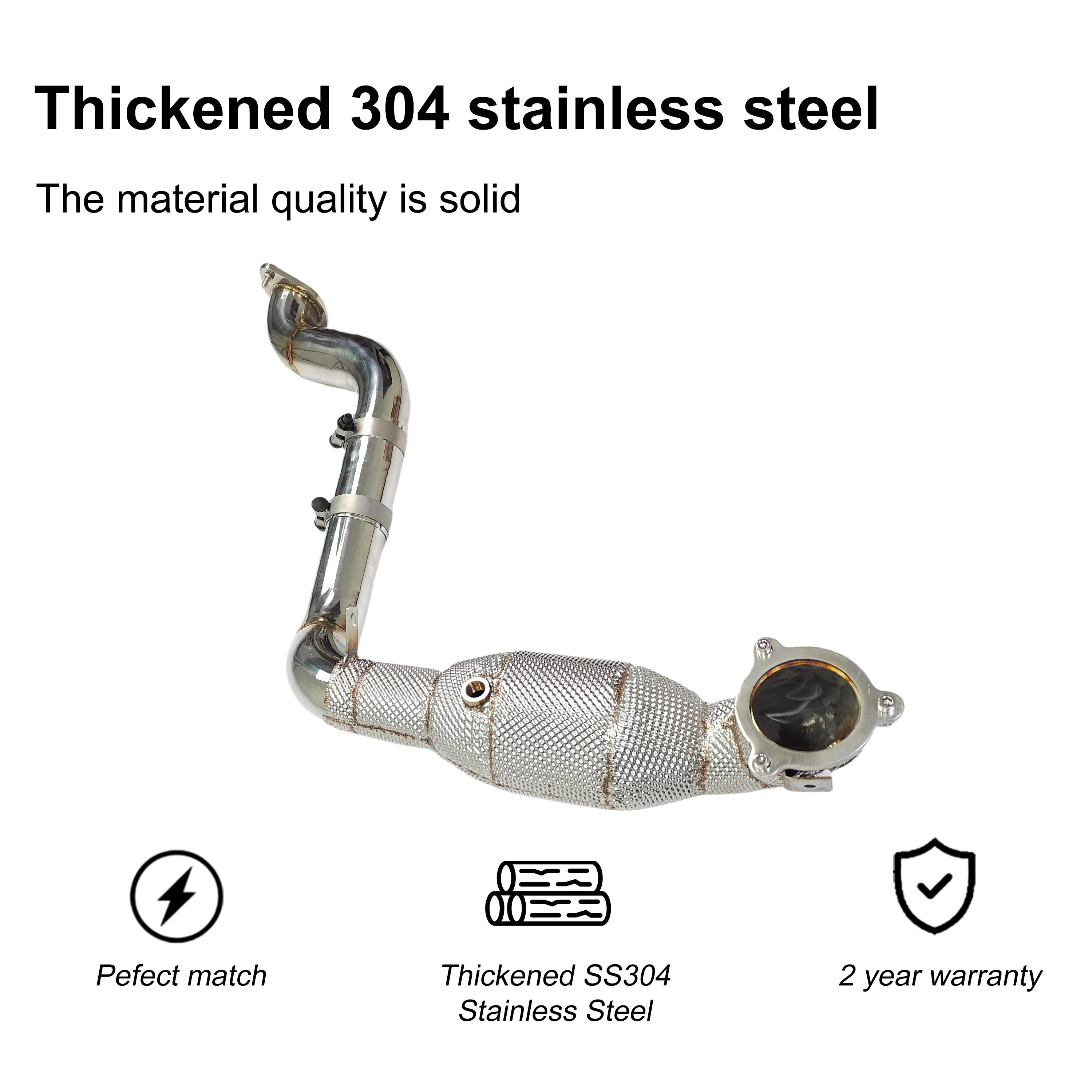 ACE Free Flow Auspuff-Downpipe für Mercedes Benz A35 CLA35 GLB35 2.0T SUS304 Hitzeschild Hochwertiges SUS304 Auspuffrohr – Detail 5