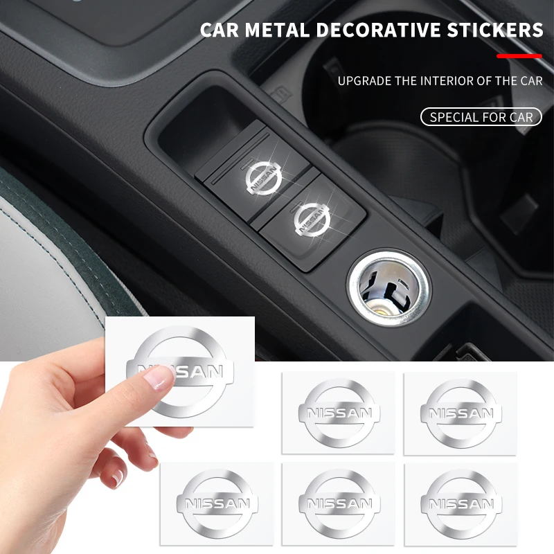 2/5/10pcs 3D Metal Car Emblem Sticker Decor Badge Decal Interior Styling For Nissan Mazda Opel Skoda Peugeot Citroen LEXUS Dacia