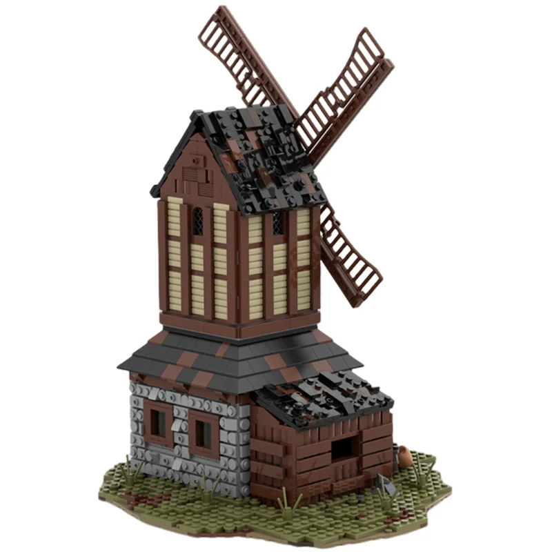 1680PCS Medieval Mill  Model Architecture DIY Education creative idea Children Brick Toy Birthday Building Christmas Gift Blocks