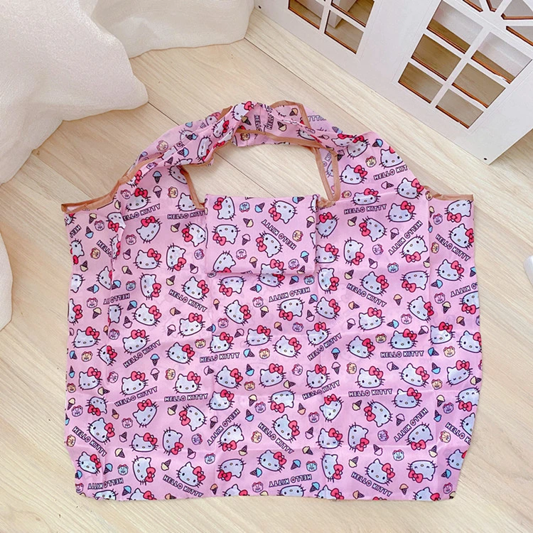 Borsa per la spesa Sanrio Hello Kitty My Melody Kuromi supermercato ecologico portatile grande Stora Cinnamoroll Shopping pieghevole Ba