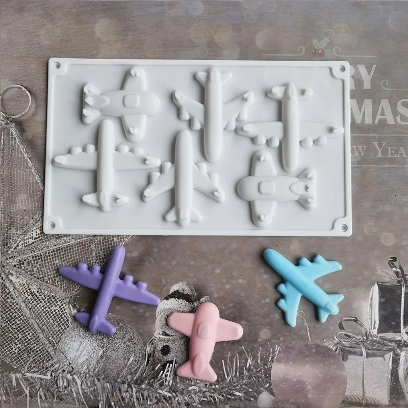 

6-piece Airplane Silicone Mold Chocolate Dessert Pudding Cake Baking Mold Cake Decoration Accessories Silicone Molds
