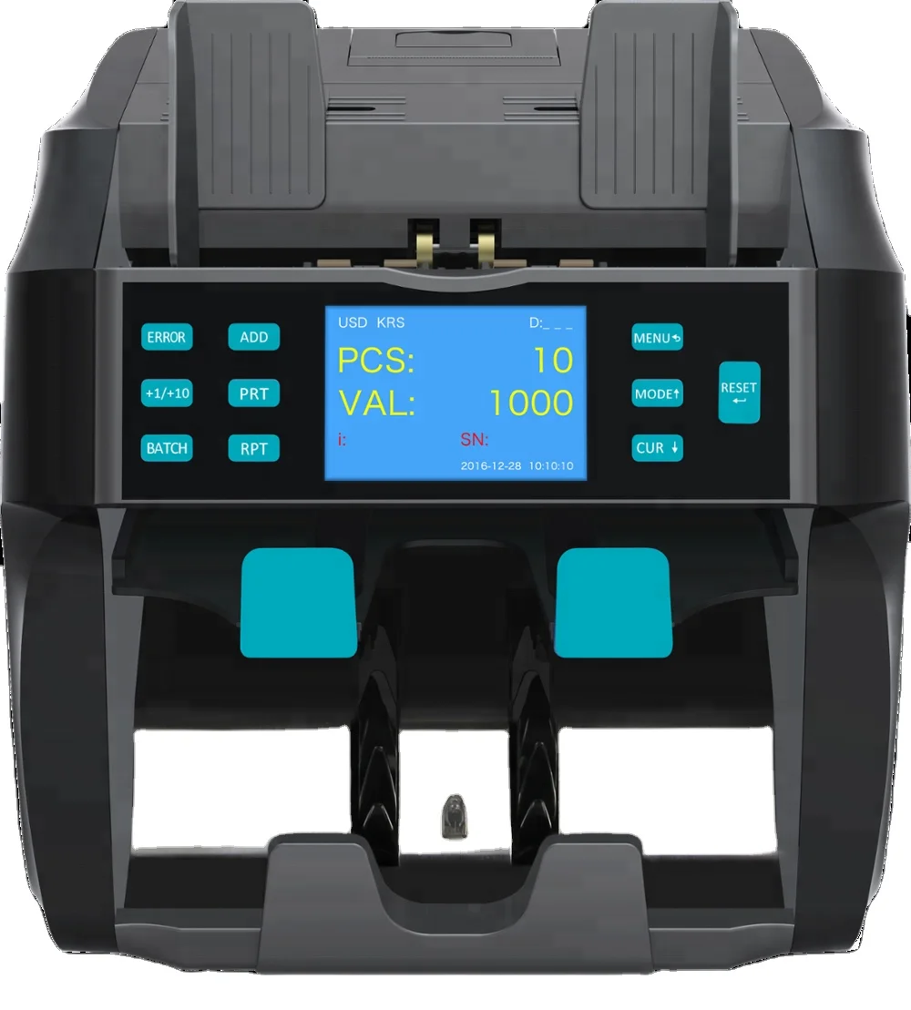 

2/two Pockets Mixed Value Denomination Bill Banknote Money Cash Currency Counting Machine 2 CIS Value Counter And Sorter
