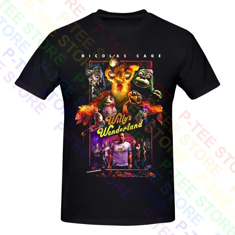 Willys Wonderland 2021 Poster Nicolas Cage Battles Animatronic Robot Shirt T-shirt Tee Soft Best Seller