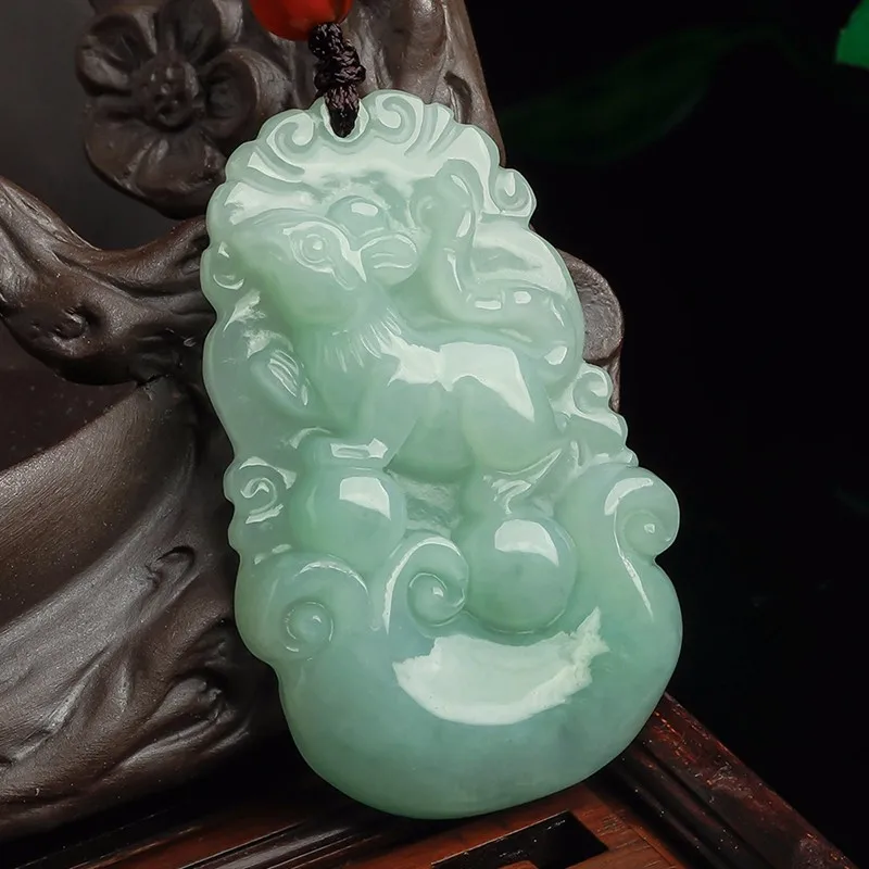 

Jade Bean Color Zodiac Pendant Fashionable Men's and Women's Models