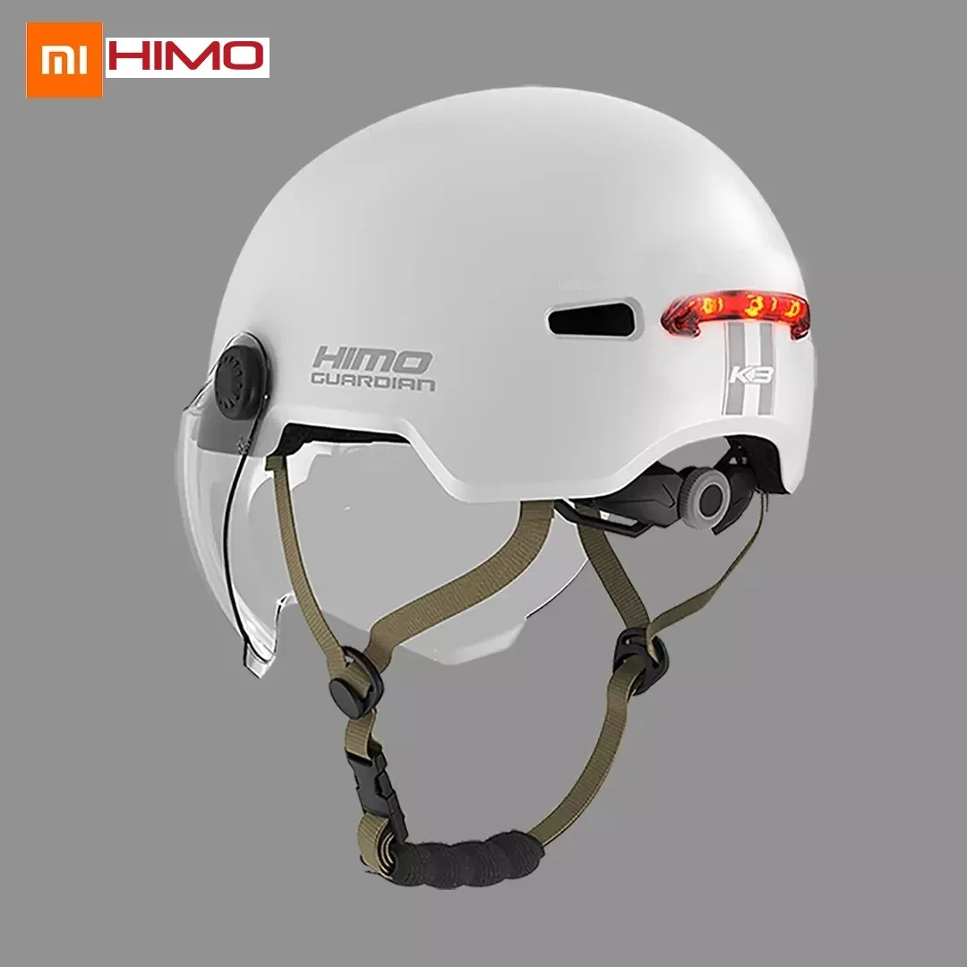 New Xiaomi Youpin HIMO K3 Riding Flash Helmet Safety Helmet (57-61cm) with Night Warning Lights Thick High-definition Goggles