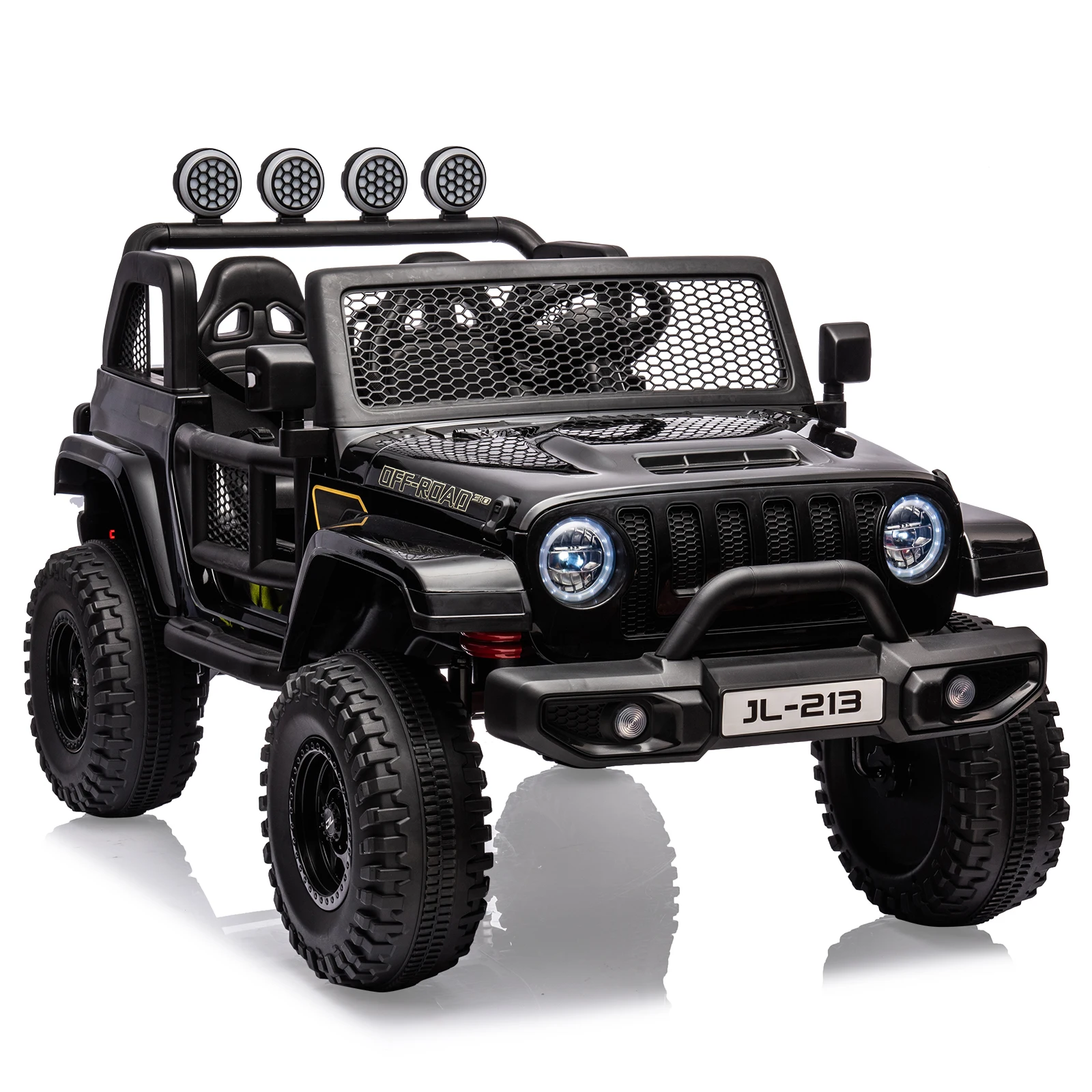 Camion pour enfants 24V 2 places avec télécommande Parent 4WD/2WD commutable 4x550W moteurs Bluetooth musique et lumières LED 3-8 ans