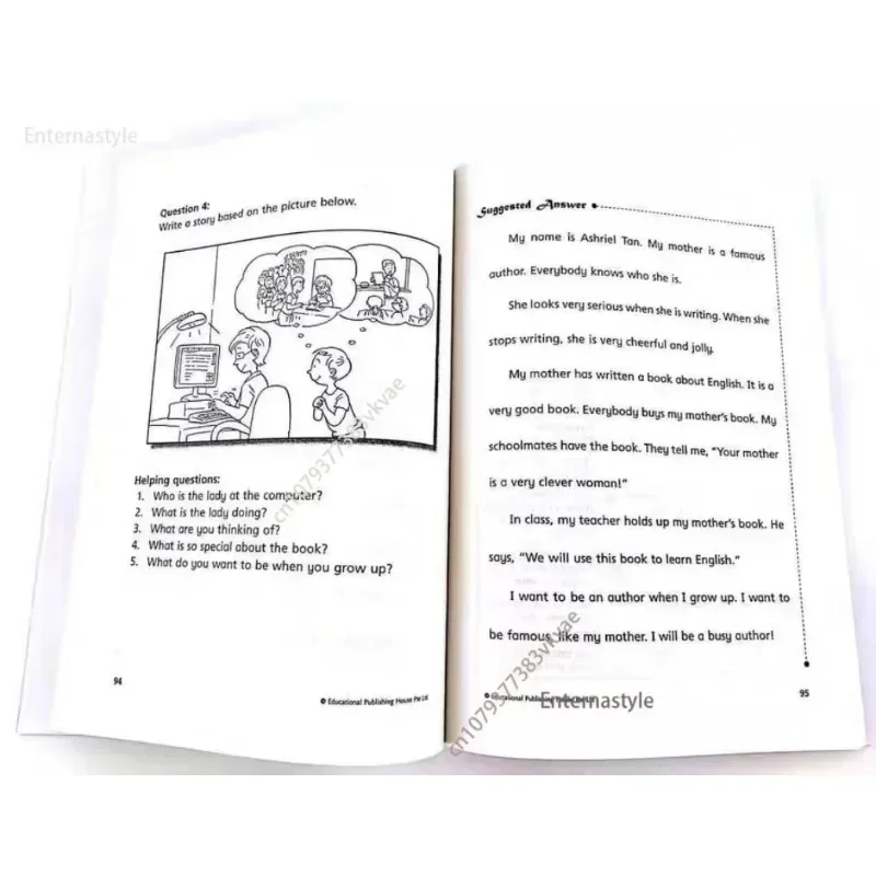 6 قطع/مجموعة من كتب الكتابة ذات التركيب المواضيعي باللغة الإنجليزية، كتب مدرسية للرياضيات في المدارس الابتدائية في سنغافورة