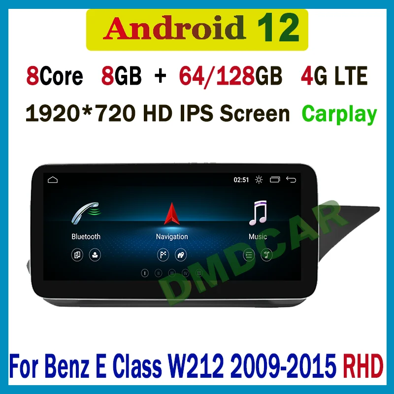 

Android 12 GPS Navigation For Mercedes Benz E Class W212 2009-2015 RHD 8 Core 8+128G 10.25"/12.5" Car Radio Multimedia Player