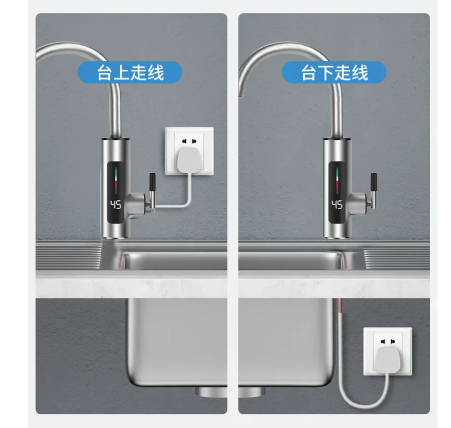 3000W 220V Electric Kitchen Water Heater Tap Instant Hot stainless steel Water Faucet Heater Cold Heating Faucet