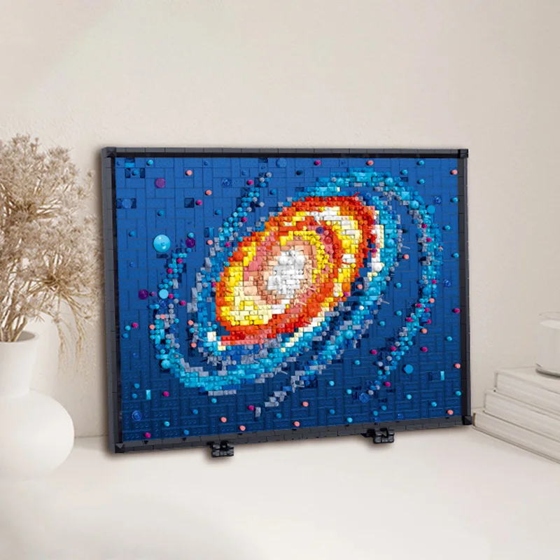 Space Milky Way MOC Building Model Painting Micro Building Blocks Kit Creative Collectible Toys Gifts for Adult Kids 2400+pcs