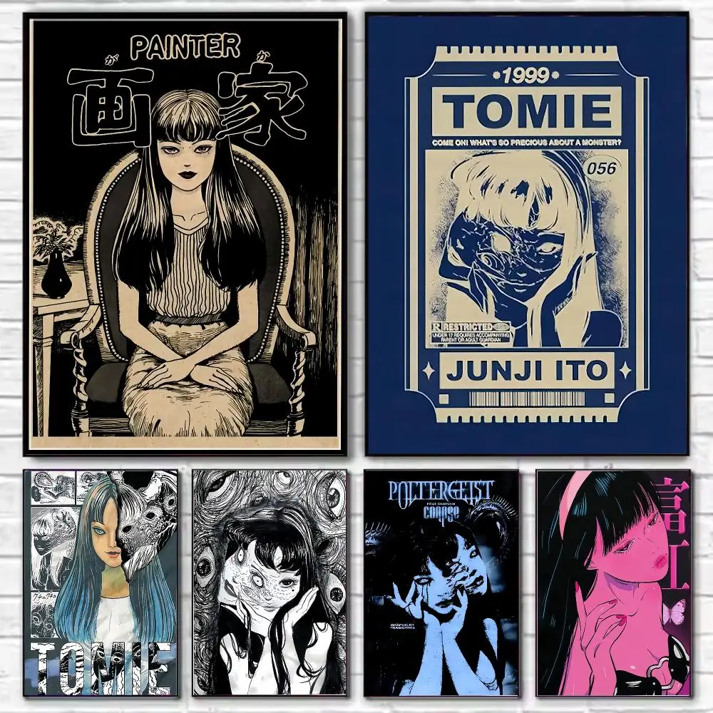 J-Junji Ito T-TomieS Retro Poster HD Art Decorative Wall Art Waterproof Home Décor for Living Room Bedroom Café Stylish Gift