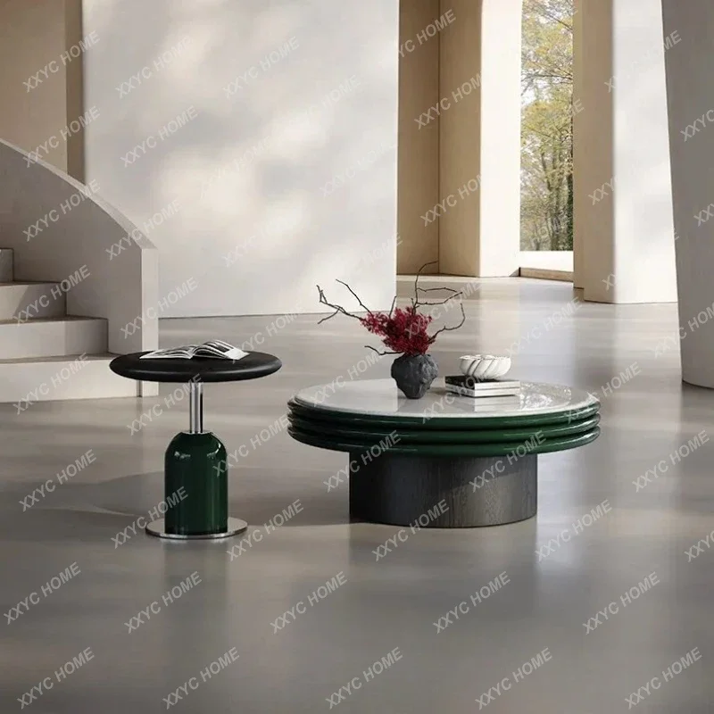 Q  light luxury round modern simple small apartment paint coffee table table