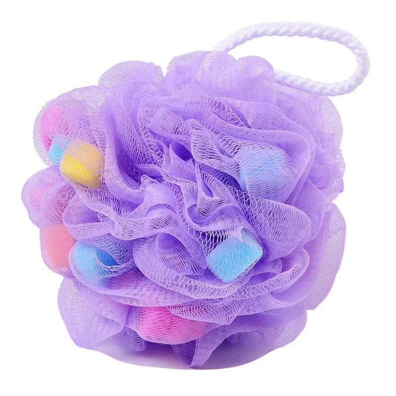 Bath Large Color Sponge Bath Ball with Cotton Rope Bath Ball Bath Flower Bath Wipe Bubble Net