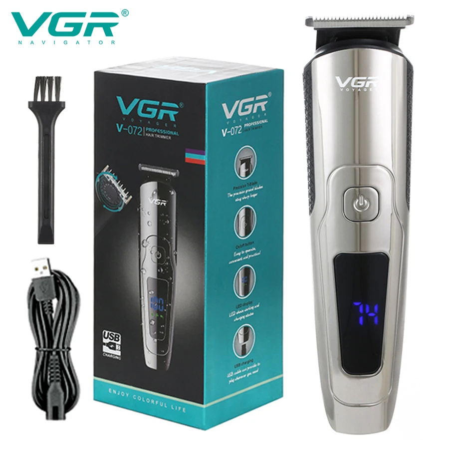 

V-072 hair trimmer hair clipper USB rechargeable hair clipper haircut machine beard trimmer waterproof LCD hair cutter VGR