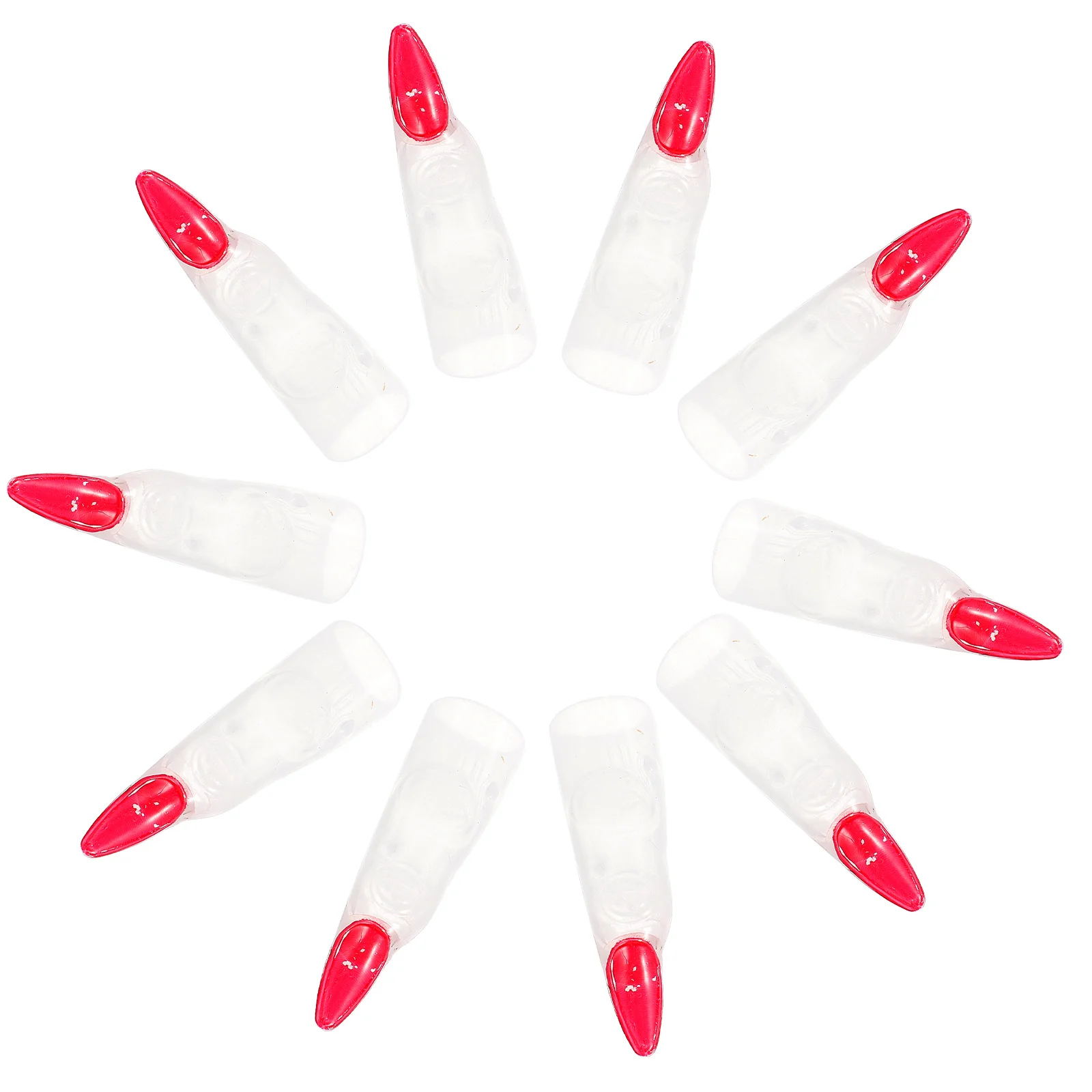 10 pçs brilho no escuro dedos de bruxa unhas falsas para halloween brincadeira adereços cosplay festa masquerade unhas assustadoras acessório