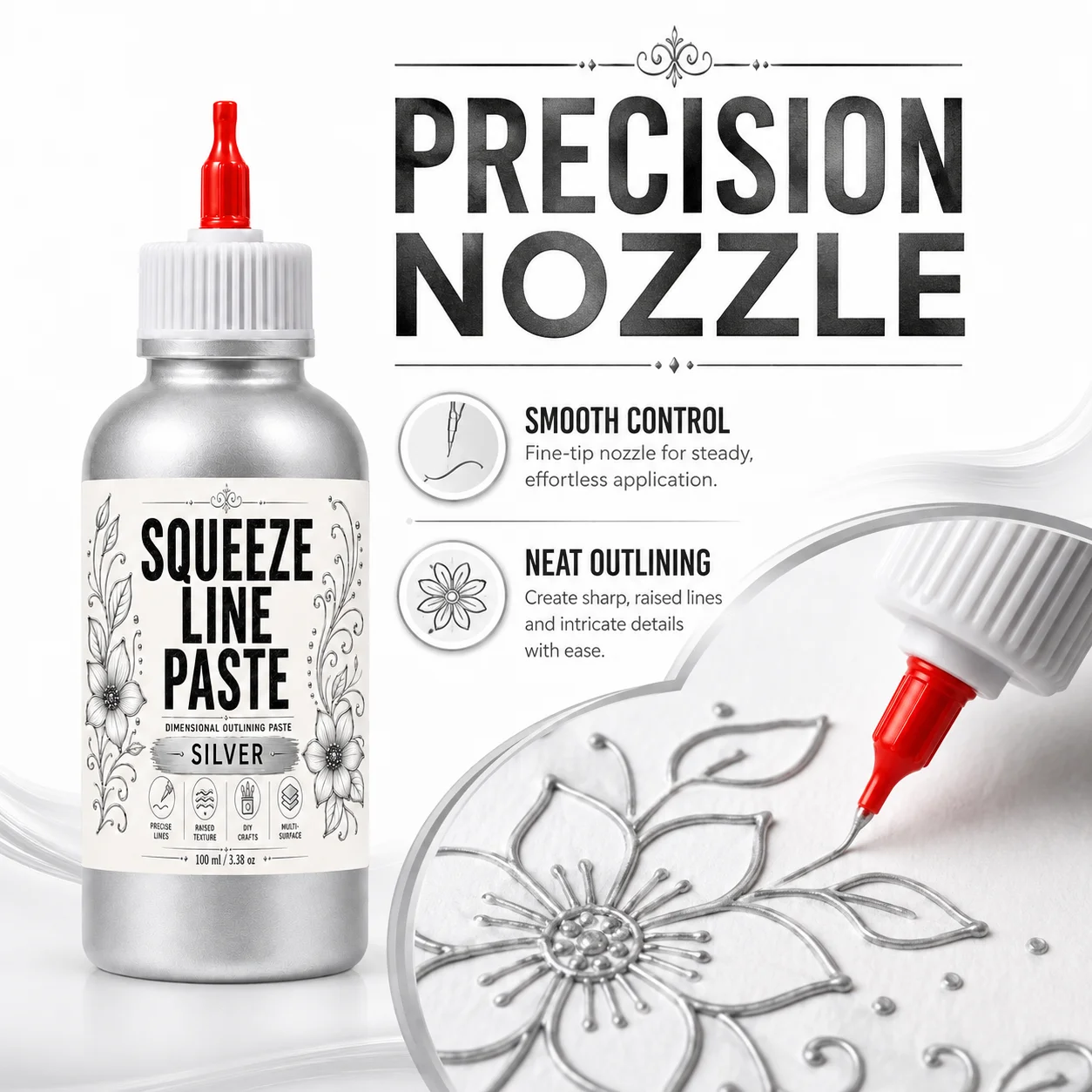 3D Texture Paste, Ready-To-Use Textured Acrylic Christmas Craft Material, Convenient for Painting And 3D Art Creation