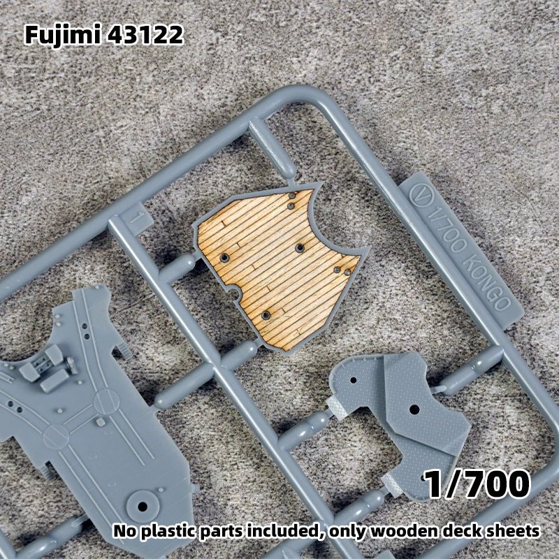 Modell-Upgrade-Teile: Lasergeschnittene Holzdeckplatte mit selbstklebender Ankerkette für 43122 Fujimi IJN Kongo 1/700 – Detail 1