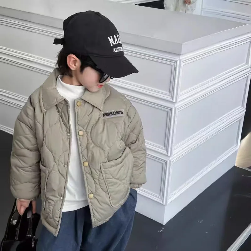 

New Kids Cotton Coats Spring Children's Clothing Boys Warm Loose Casual Jackets Autumn Teen Short Cardigan Outerwear 3-9Years