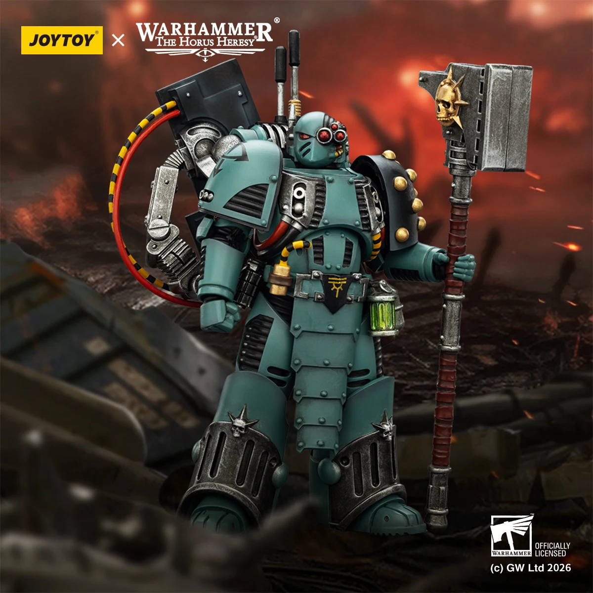 

Фигурка JOYTOY 1/18 Warhammer 40k: Сыны Хоруса, Тайбалт Марр, Капитан 18-й компании, Модель «Разрушитель осады»