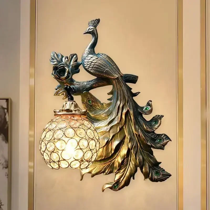 Peacock Crystal Wall Lamp 2