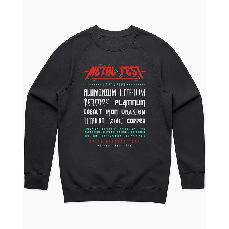 

Metal Fest American Sle Vintage round Ne Sweatirt Autumn Winter New Arrival Youth Trendy Cotton Geometric Print Sweatirt