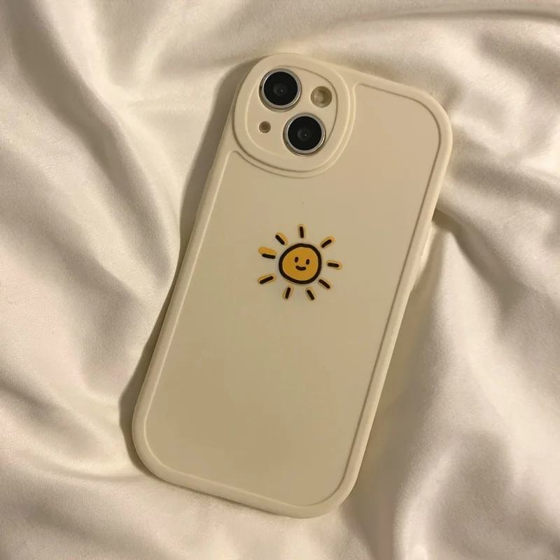 Simple Sun Moon Phone Case For iPhone 14 Plus 7 8 X XS XR 11 12 13 Pro Max Silicone Cases Cover