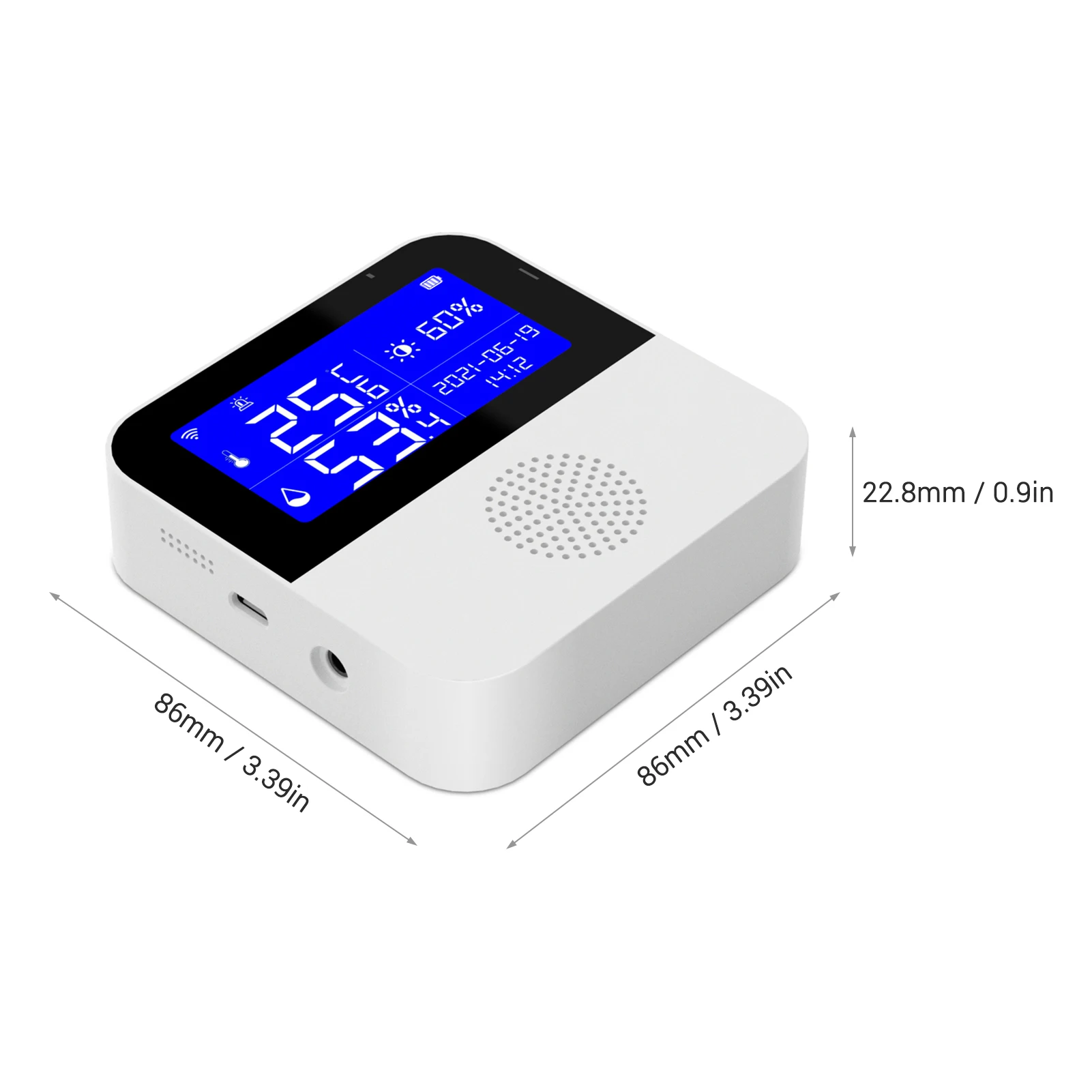 WiFi Temperature Humidity Meter Indoor Hygrometer Temperature Meter Alarm APP Control 2.9inch LCD Backlight Display ℃ / ℉