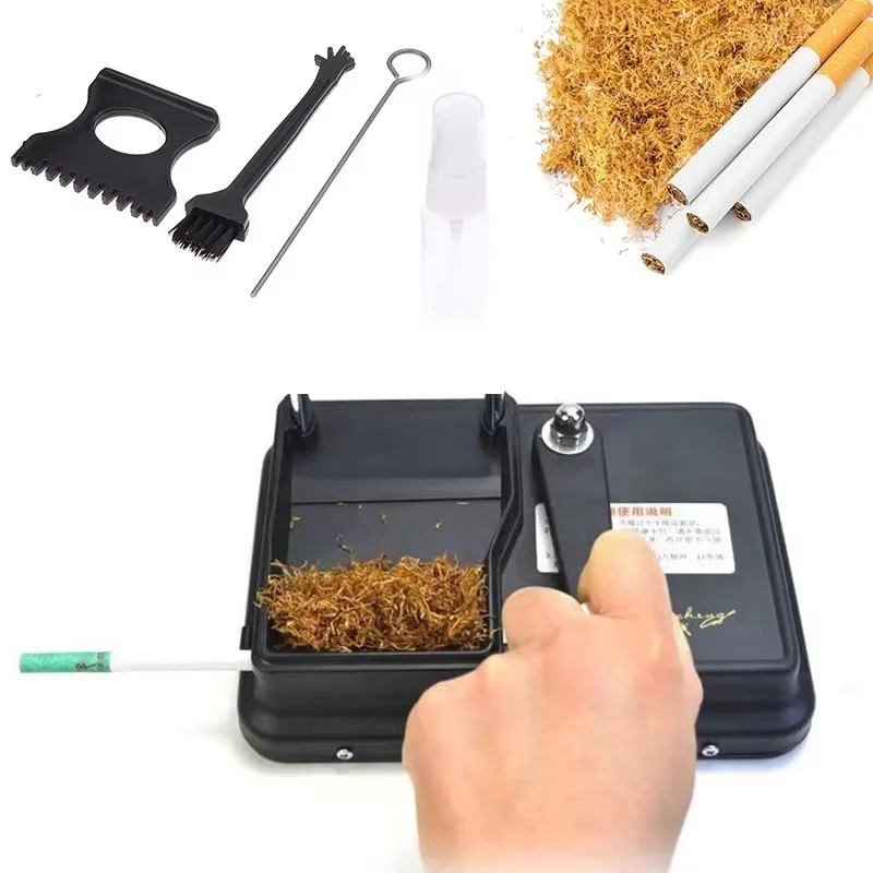 5.5/6.5/7.8mm Hand-crank Cigarette Rolling Machine Metal Double Track Tobacco Filling Wrapping Maker DIY Smoking Accessories
