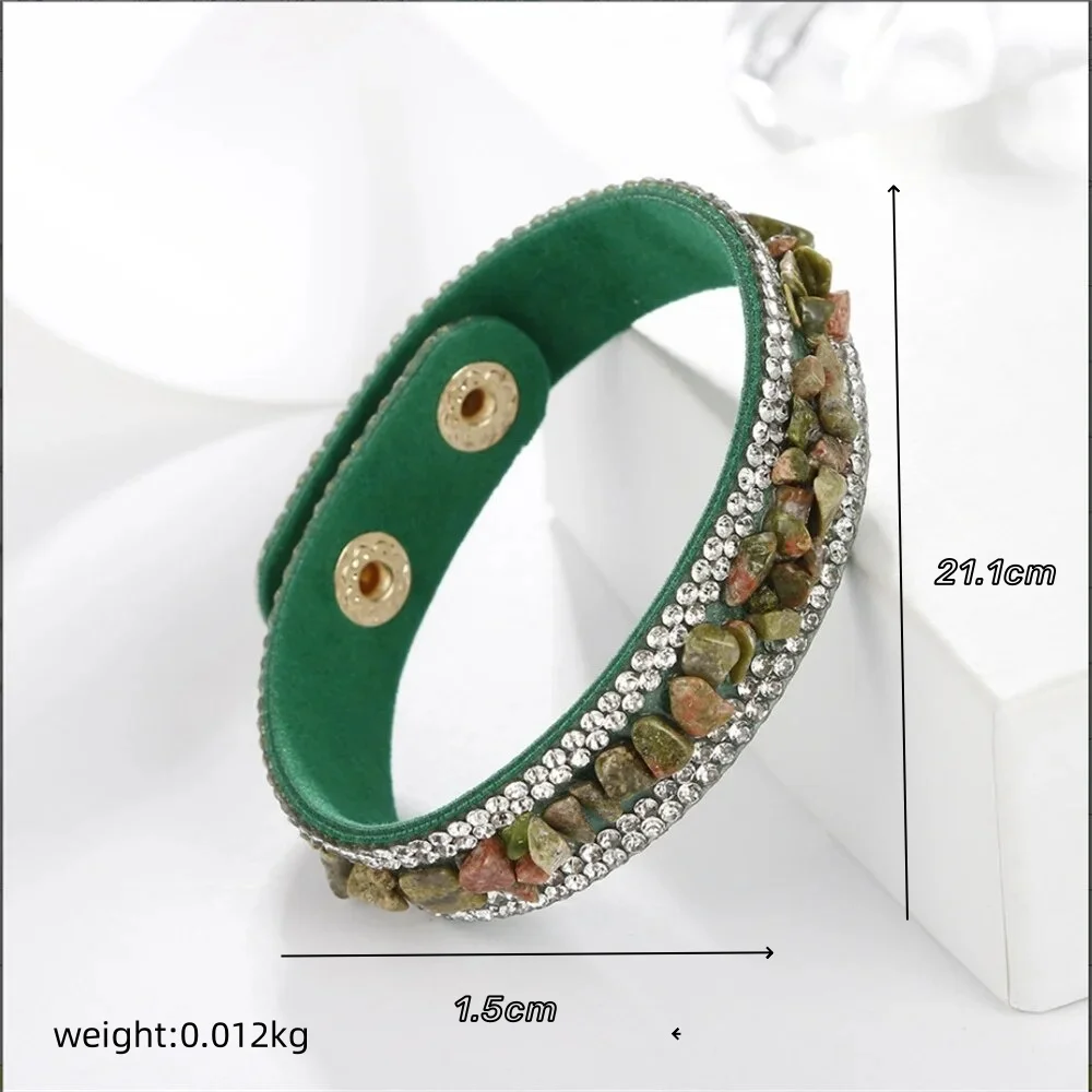 2020 Hot Sale Fashionable Women Charm Wrap Bracelets Slake Leather Bracelets With Crystals Stone Rhinestone Couple Jewelry Gift