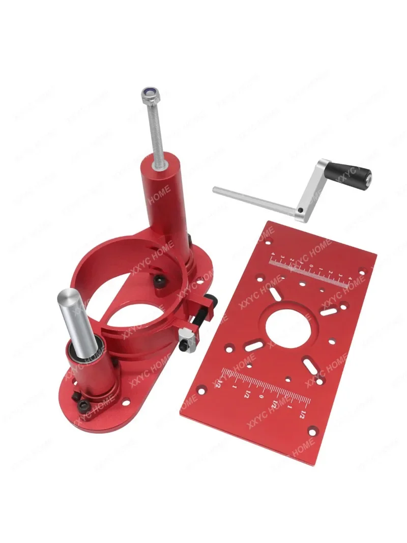 Aluminum Router Table Insert Plate and Router Lift Kit - Woodworking Router Lift Flip Plate for 65mm Dia Motor Trimming Machine