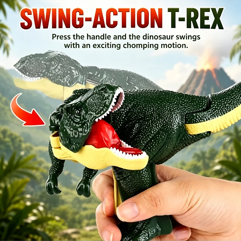 Swinging Dinosaur T-rex Toy Creative Telescopic Spring Dino Fidget Holiday Gifts Adult Decompression For Adults Battery-free