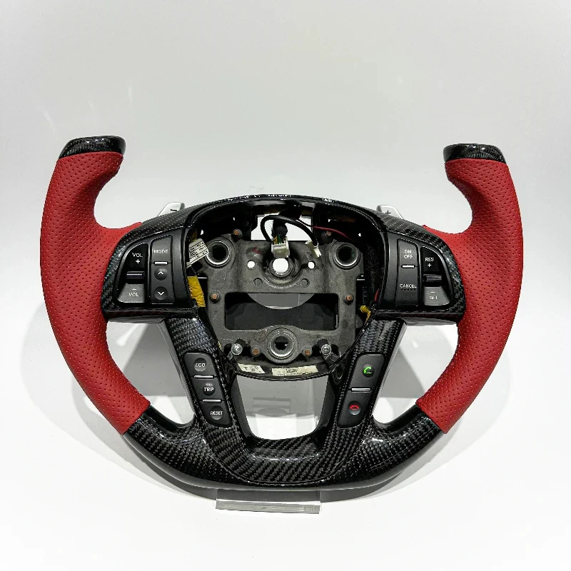 

Factory Custom Racing Style Black Carbon Fiber Peorated Leather Sport Steering Wheel