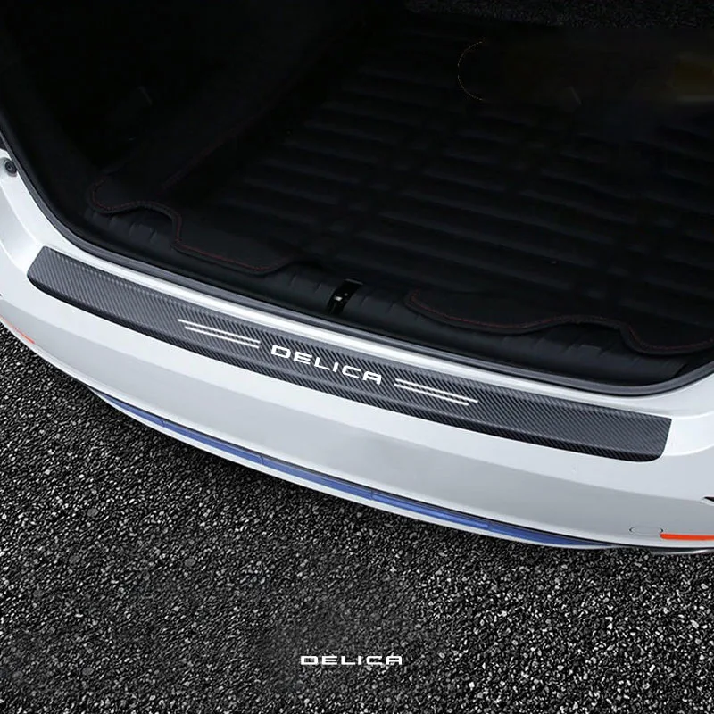 Car Carbon Fiber Car Trunk Bumper Protective Sticker Car doorsill Protective Sticker Tape For Mitsubishi Delica Car Accessorie