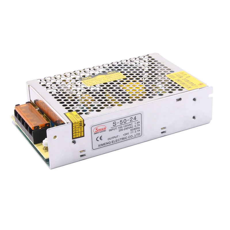 

SMUN S-50-24 110V/220VAC to 24VDC 2.1A Output 50W Switching Power Supply