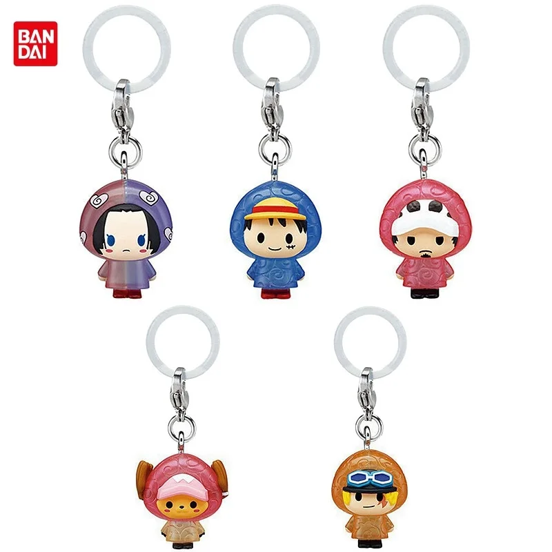 

Genuine Bandai Raincoat Style Keychain Umbrella Charm With Luffy Chopper Boa Hancock Sunny Dolls Action Figure Model Toy Gifts