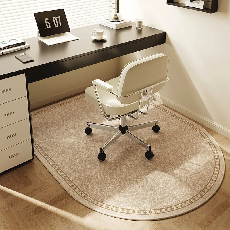 VIKAMA Crystal Fiber Velvet Study Carpet, Desk Swivel Chair, Floor Protection Pad, Bedroom Dressing Table Chair Mat Home Decor