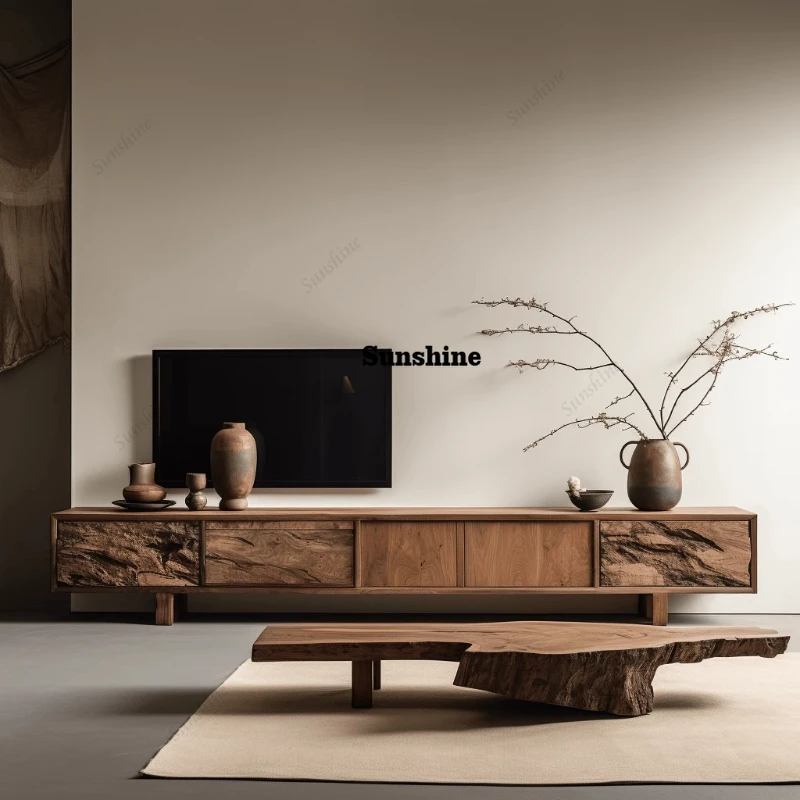 

Wooden Living Room TV Stands Advanced Minimalist Designer Floor Bedroom TV Cabinet Modern Nordic Log Fernsehtisch Furniture