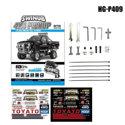 HG 1/10 Pickup Model 4*4 Rally RC Car Racing Crawler P409 2.4G Radio ESC Motor TH16809