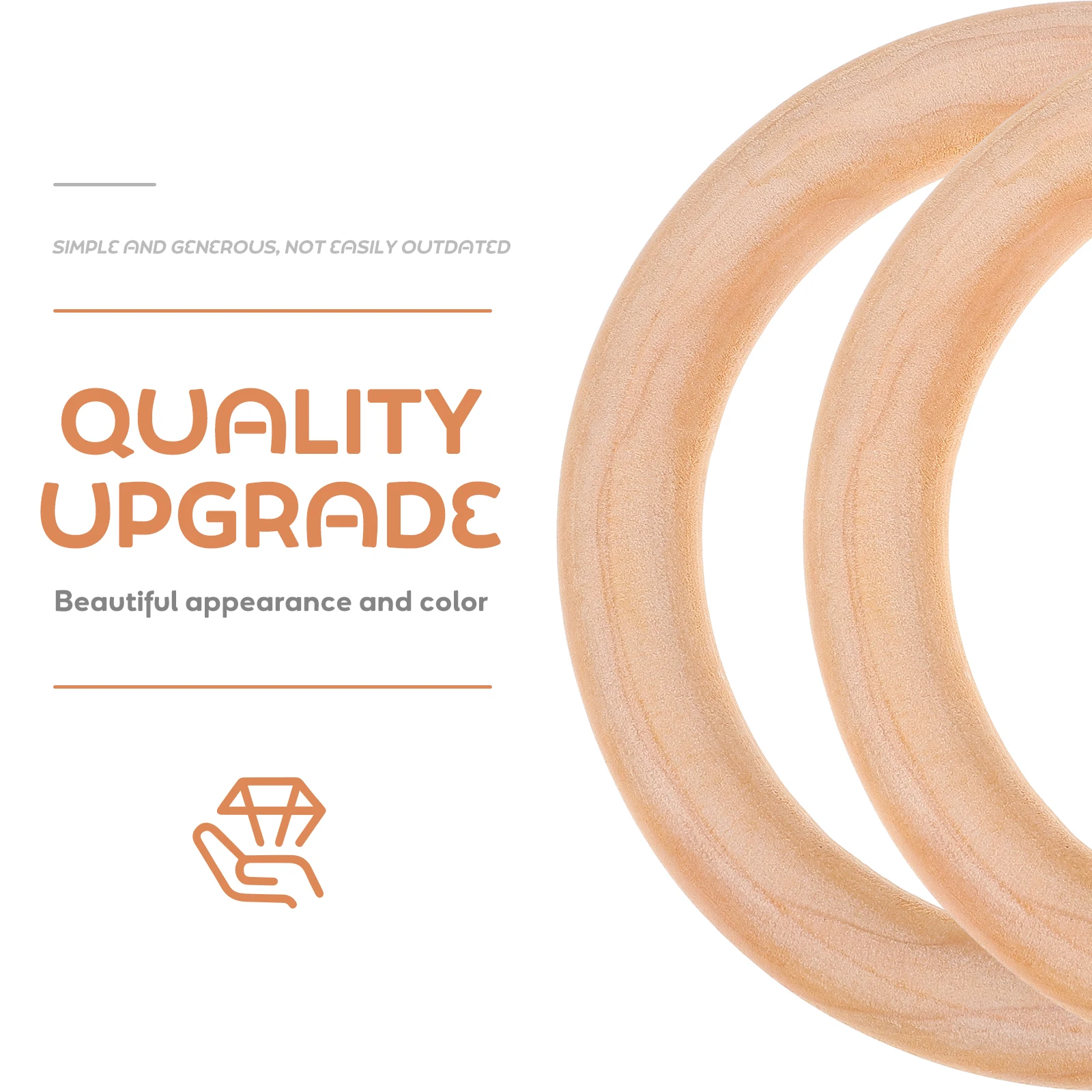 

4pcs Wooden Rings Natural Wood 100mm Outer Diameter 15mm Thick Durable DIY Craft Bag Accessories H made Jewelry Decorative