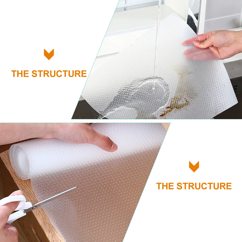 

1 Roll Household Cabinet Liner Eva Non-Slip Waterproof Drawer Mat Kitchen Shelf Liner Oil-Proof Protective Pad