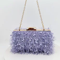 Purple Handbag Luxury Designer Tassel Bags for Women 2023 Trend PU High Quality Shoulder Tote Bag Crossbody Evening Purse