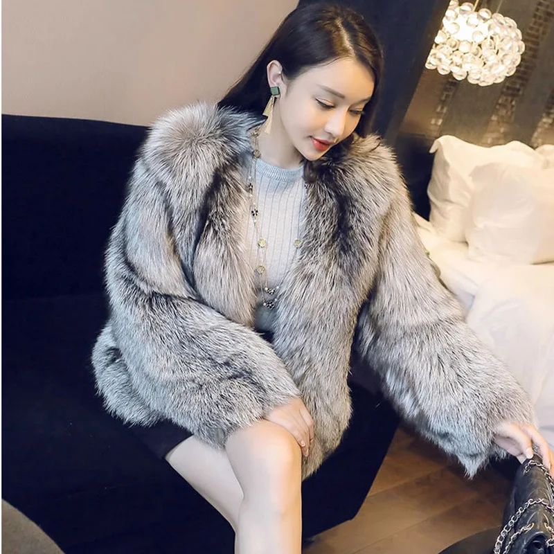 2022 inverno imitazione pelliccia di volpe cappotto corto moda donna Xiaoxiangfeng pelliccia sintetica cappotto All-in-one