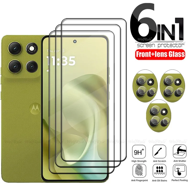 

6-in-1 For Motorola Moto G86 Glass For Moto G86 Tempered Glass Full Glue Cover 9H Screen Protector For Moto G86 G 86 Lens Glass