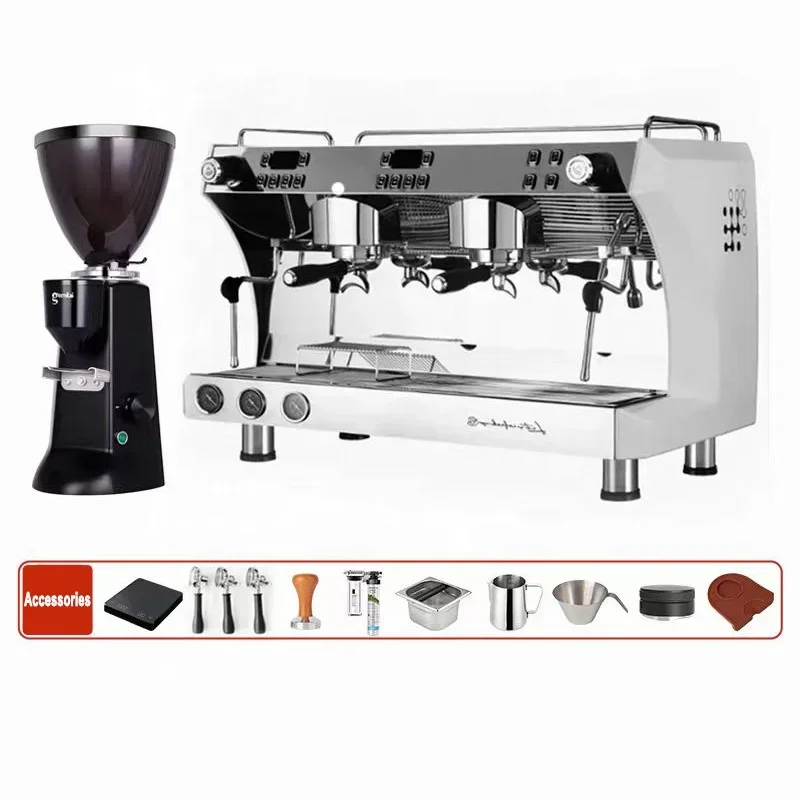 Cafetera semiautomática italiana de dos grupos, máquina de Espresso profesional, comercial, de alta calidad