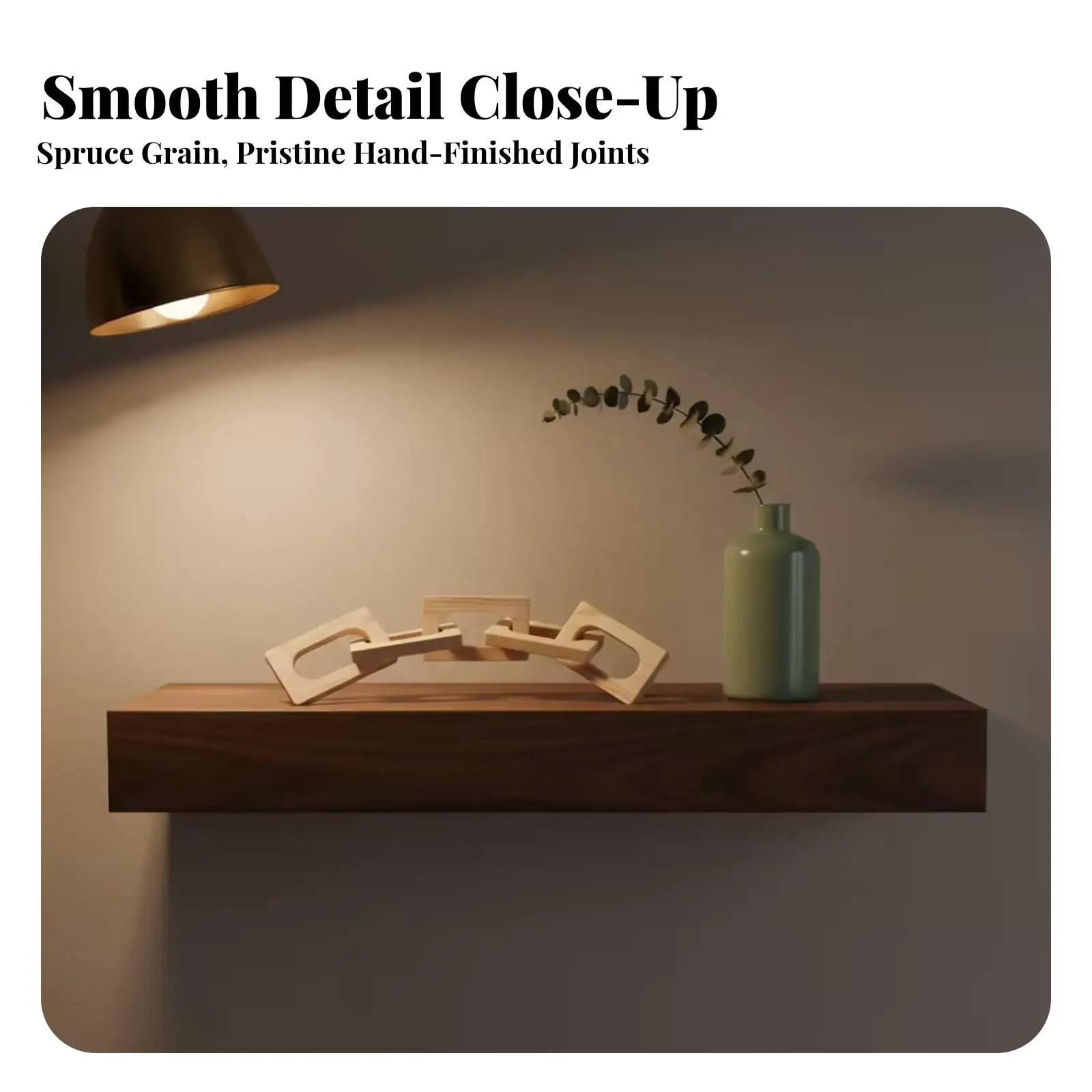 Wooden Toy Style Chain Decor Piece Interlocking Rectangular Loops for Creative Tabletop Display Natural Finish