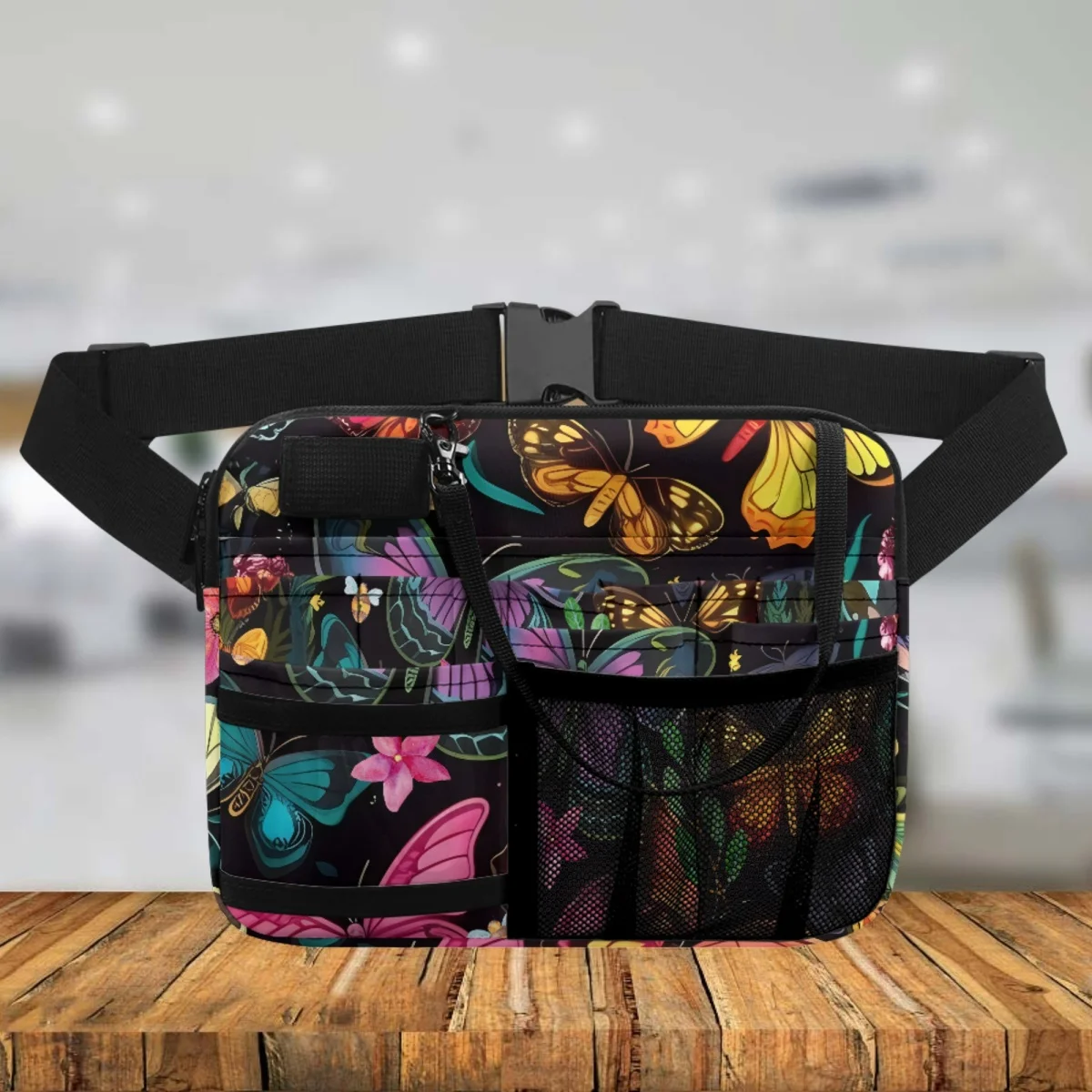 

Luxury Designer Colorful Butterfly Print Medical -Pack Nurse Belt Organizer Waist Bag Pouch for Nurse Accessories Utility New